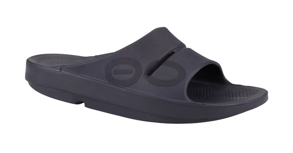 Oofos Unisex OOahh Black Pewter Recovery newest Slide Sandal M5 W7